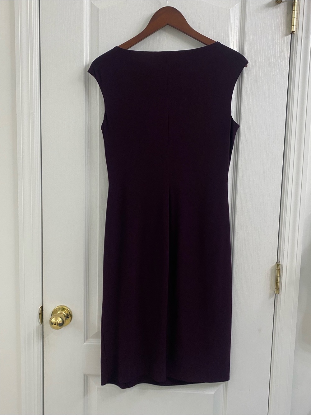 Chaps Women's Sleeveless Sheath Dress in Deep Plum - Picture 6 of 6